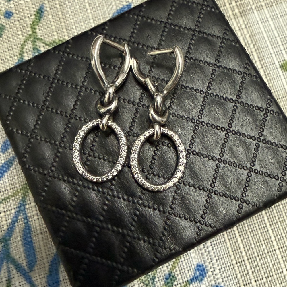 Pandora  silver Hoop Dangle Earrings